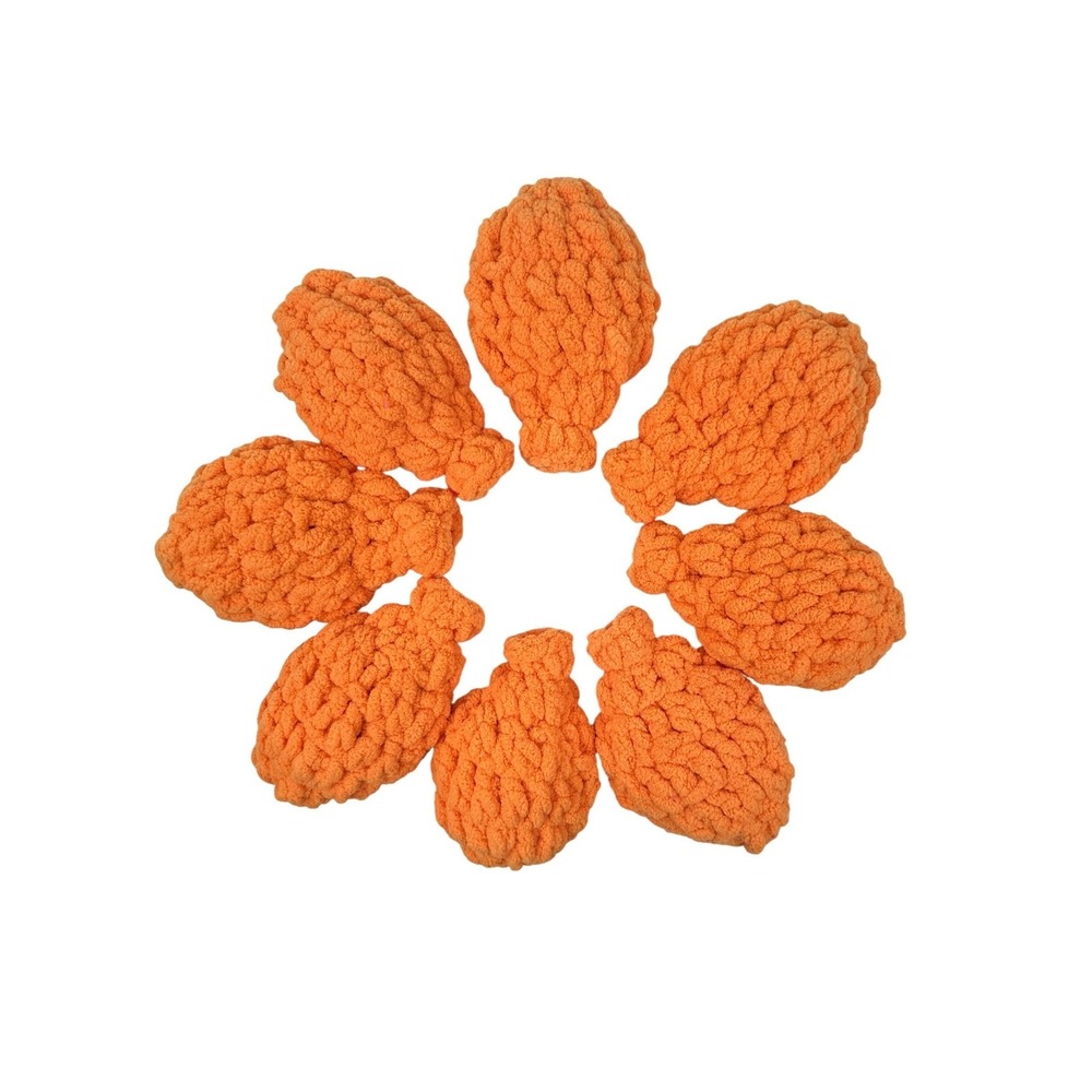 Reusable Crochet Water Balloons Handmade Latex Free Orange Set of 8